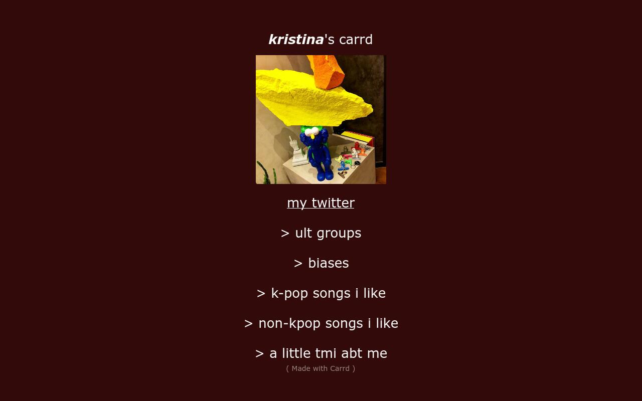 Carrd profile picture for @kristina